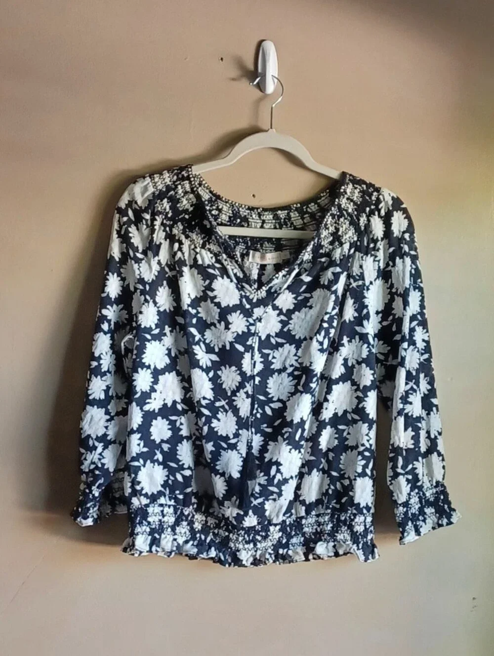 TORY BURCH blouse In Cream & Black M